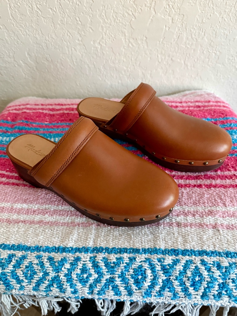 Madewell The Cecily Clog in Oiled Leather Size 6.5 English Saddle NWOB $168